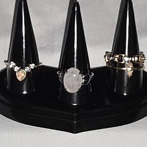 Elegant Gold and Silver Ring Set Size 9, 4 Rings